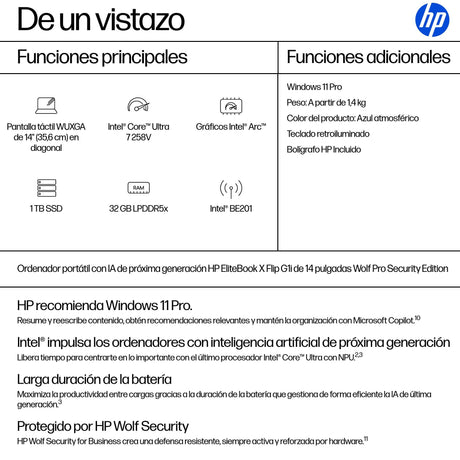 EAN 198990541150 - HP EliteBook X Flip G1i Next Gen AI PC Wolf Pro Security Edition Copilot+ PC Intel Core Ultra 7 258V Híbri imagen 4