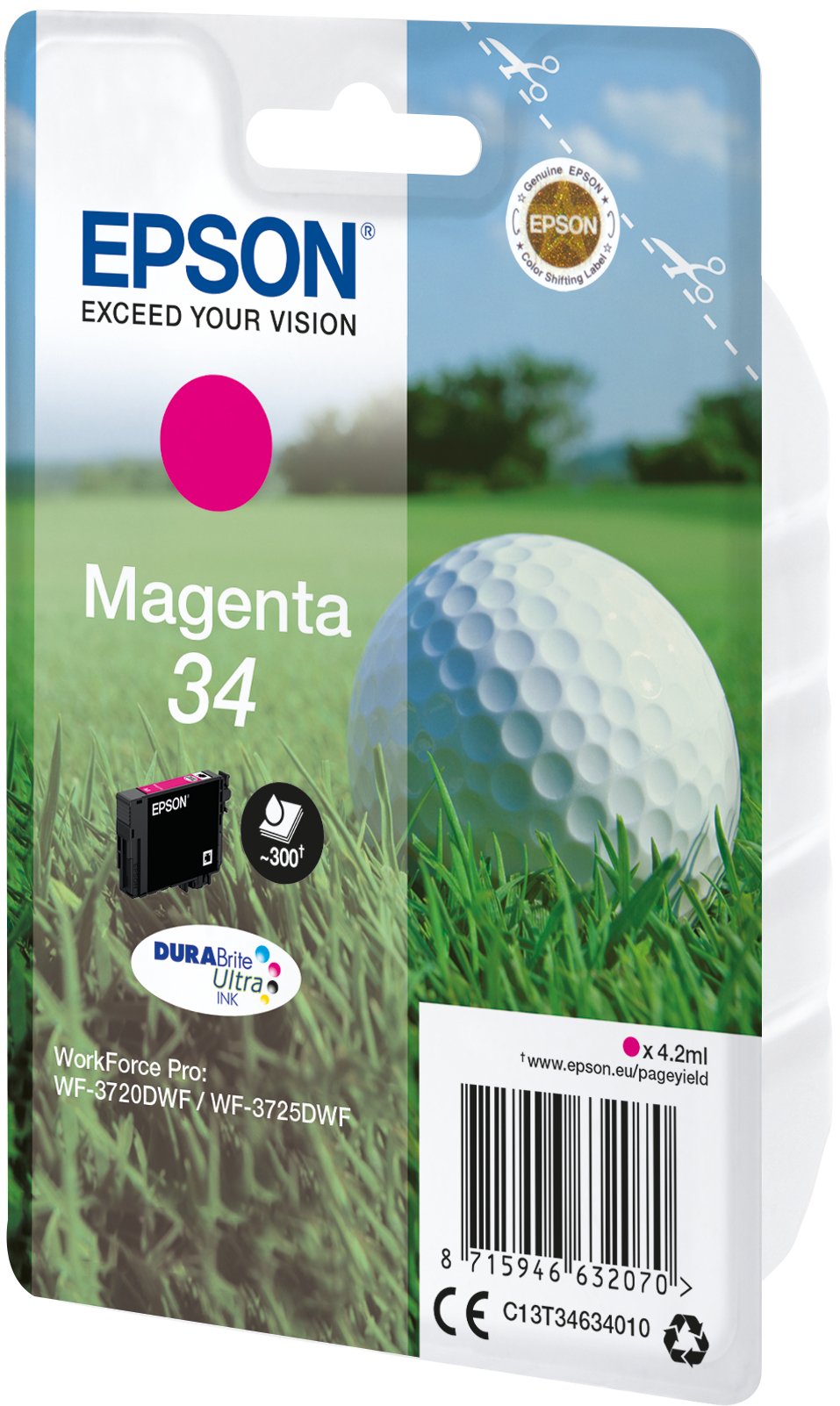 Tinta Original Epson  34 Magenta Para Epson Wf-3720dwf, Wf-3725dwf