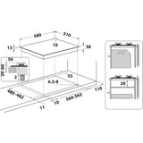 EAN 8003437625657 - Whirlpool TGML 660 NB Antracita Integrado 58 cm Encimera de gas 4 zona(s) imagen 5