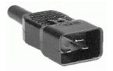 Apparatstik Til Ups 250v,16a,  C20, (Han Stik) Sort