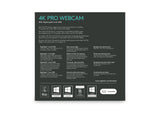 Logitech Webcam Brio Reslolucion 4k 90º Vision , Zoom Digital 5x, Enfoque Automatico
