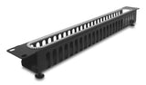 Delock 19? 1 He Cablemanagement Rangierpanel Mit Öffnung Und Kantenschutz Schwarz
