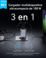 Cargador Anker Prime Charger(100w 3 Ports Gan)