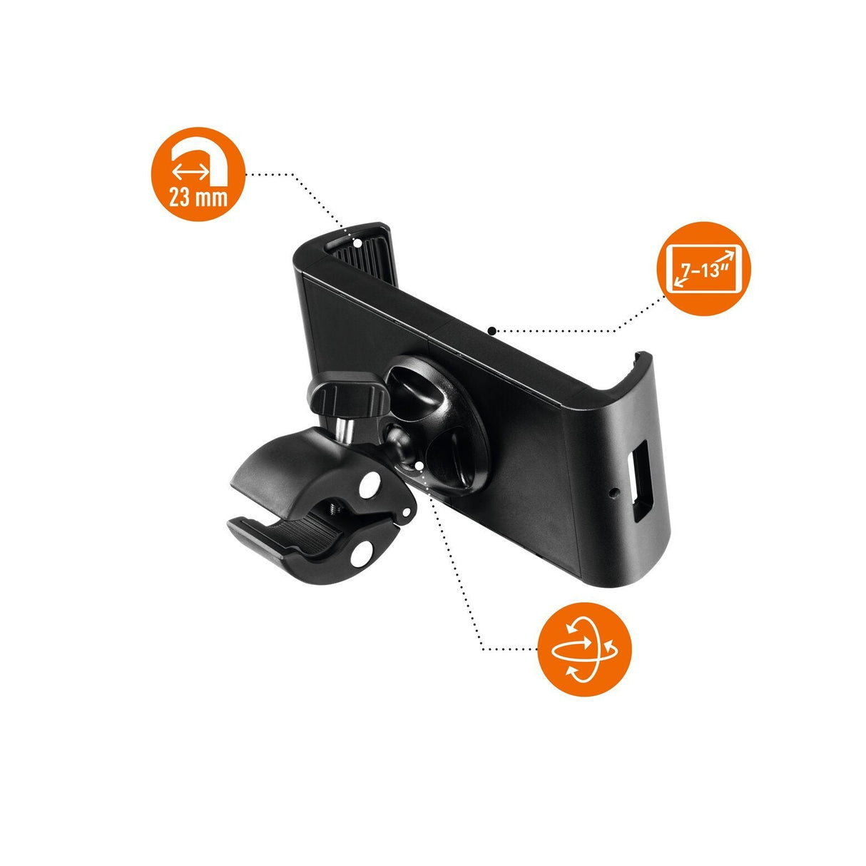 Durable Tablethalterung Tough Clamp 7-13'' -23mm Negro