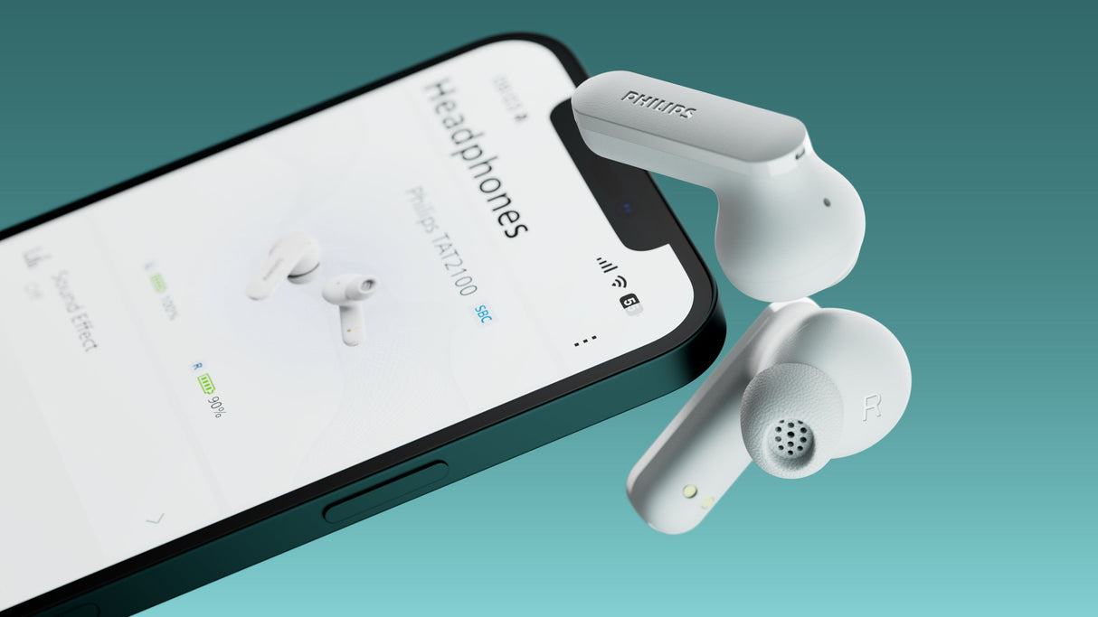 Auriculares Bluetooth Philips Tat2100wt Con Estuche De Carga Autonomía 8h Blancos