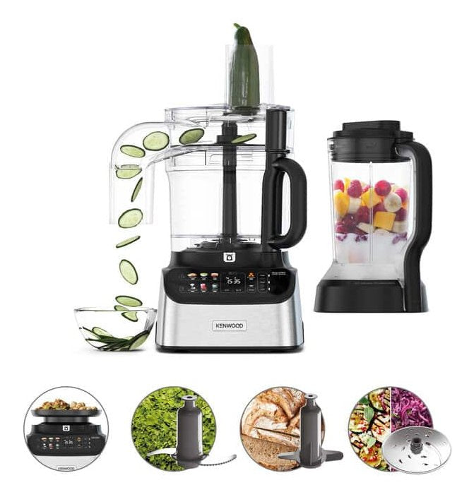 Kenwood Kompakt-Küchenmaschine Multipro Onetouch (Plata/Negro, 1.000 Watt, Integrierte Waage, Mixaufsatz) 0w22011079