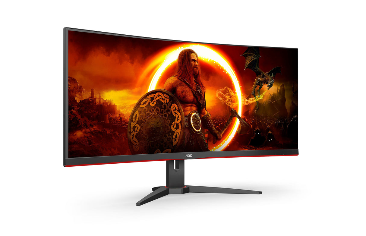 Monitor  Aoc G2 Cu34g2xe/Bk  [34] 3440 X 1440 Pixeles Negro, Rojo