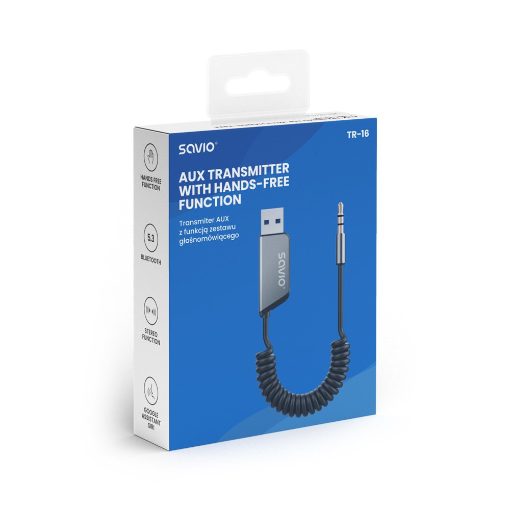 EAN 5901986048442 - Savio TR-16 transmisor FM 2400 - 2483,5 MHz Bluetooth Negro, Plata imagen 8
