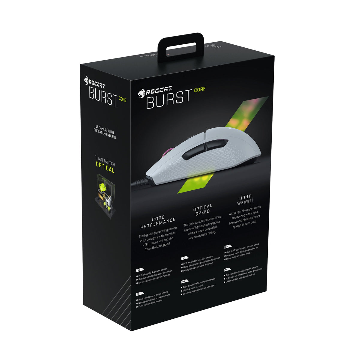 Raton Para Juegos Roccat Burst Core Blanco Rgb