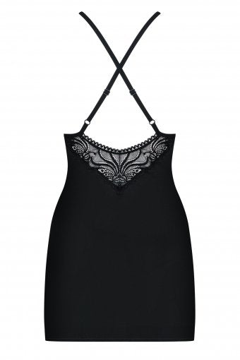 Chemise Y Tanga Color Negro Talla (Interno):S/M