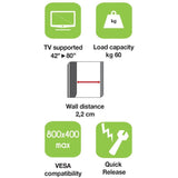 Techly Ica-Plb 840 Soporte De Pared Para Pantalla Plana 2,03 M (80") Negro