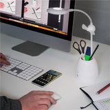 Goobay Wireless Desk Lamp Led With Fan + Pen Box - White