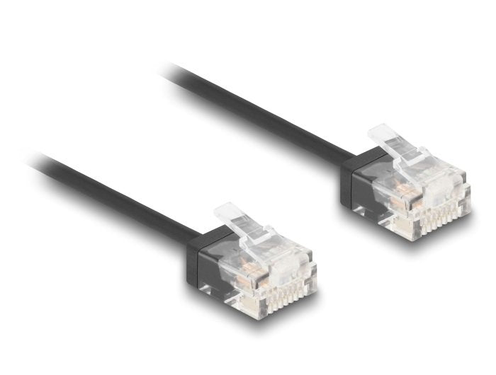 Delock Rj45 Cable De Red Cat.6 Utp Ultra Slim 3 M Negro Con Kurzen Machon