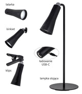 Lámpara  Activejet  Multifunción Aje-Ida 4in1 Negro