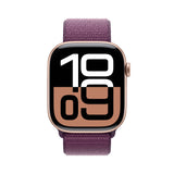 Apple Watch Series 10 46mm Rose Gold Aluminium Case With Plum Sport Loop Mwwv3qc/A