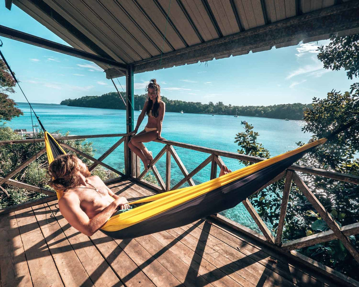 EAN 4030454006316 - AMAZONAS Adventure Hammock Hamaca colgante 1 personas(s) Nylon, Antidesgarros Negro, Amarillo imagen 7