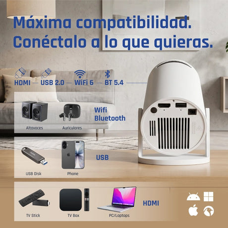 EAN 2521052419063 - iggual IGG318973+IGG318126 videoproyector 120 lúmenes ANSI 720p (1280x720) Blanco imagen 9