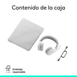 Auriculares Logitech Zone Wireless 2 Inalámbricos Bluetooth Con Cancelación De Ruido Blanco Crudo
