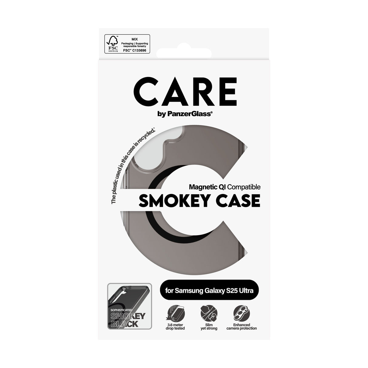 EAN 5715685016776 - PanzerGlass CARE™ by ® Urban Combat Case Smokey w. Black Qi Compatible Samsung Galaxy S25 Ultra funda par imagen 3