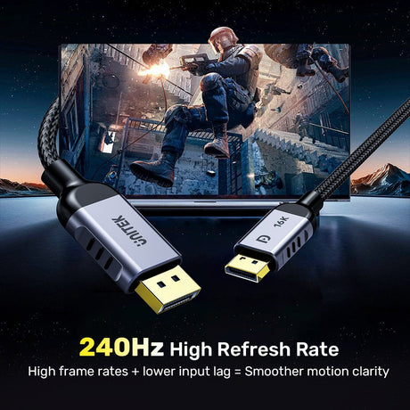 EAN 4894160053084 - UNITEK C1626GY01-2M DisplayPort 2.1 Black Negro, Gris imagen 3