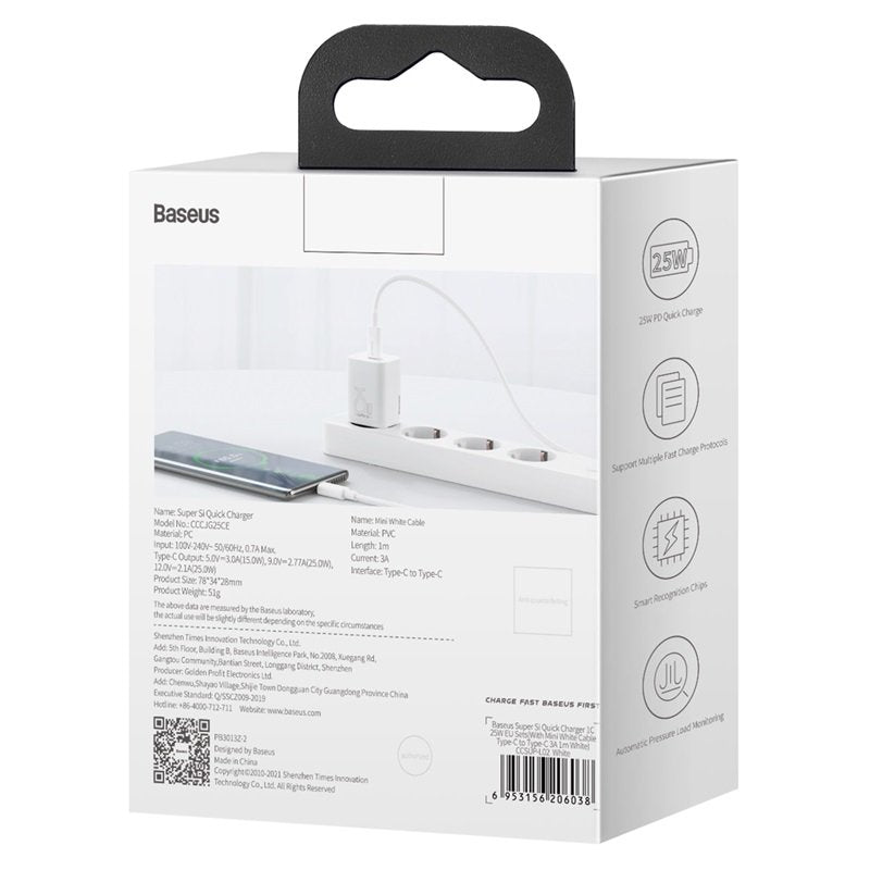EAN 6953156206038 - Baseus Super Si Smartphone Blanco Corriente alterna Carga rápida Interior imagen 12