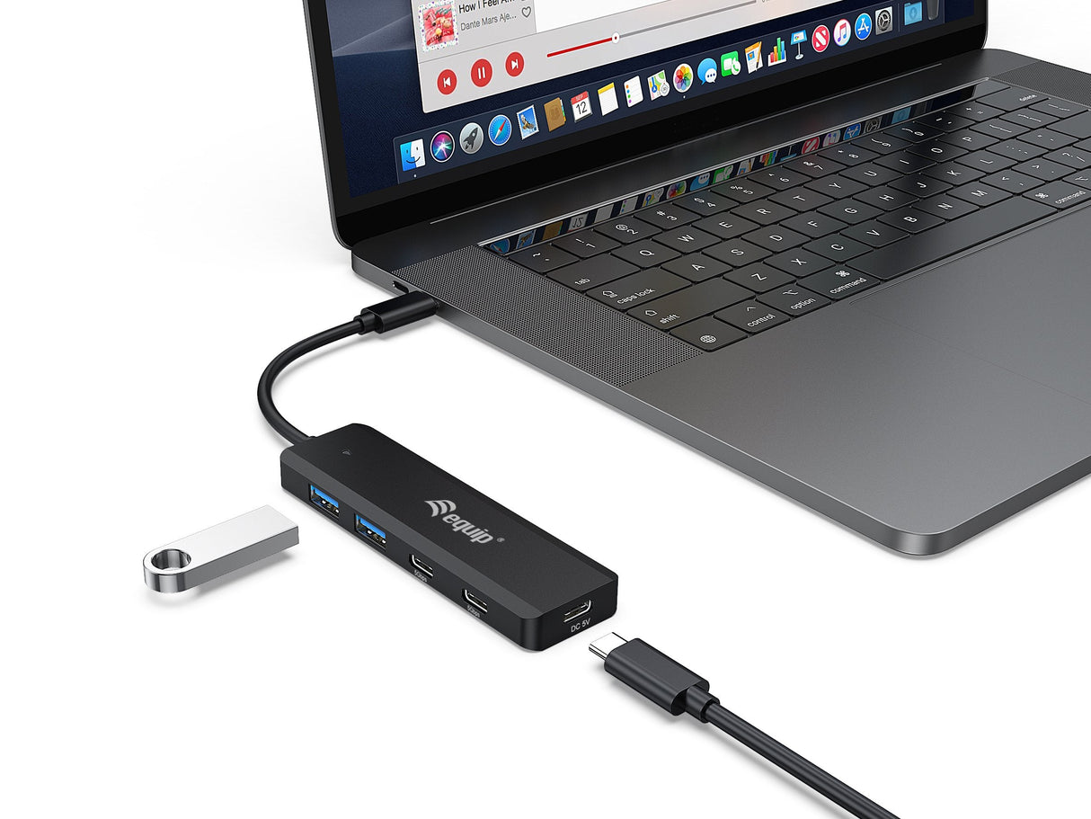 Equip Hub Usb De 4 Puertos 3.2 C->2x Usb-C, 2x Usb-A O Interruptor De Fuente De Alimentación