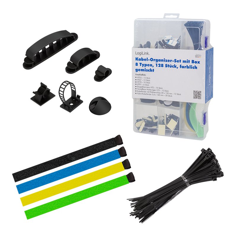 EAN 4052792076059 - LogiLink KAB0084 organizador de cables Universal Clip para cable Multicolor 128 pieza(s) imagen 4