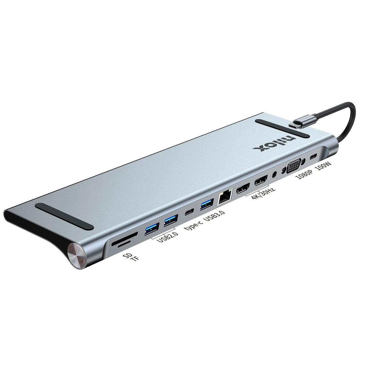 EAN 8054320849896 - Nilox NXDSUSBC07 base para portátil y replicador de puertos Acoplamiento Gris imagen 1