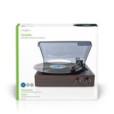 Nedis Tocadiscos 33  45  78 Rpm  18 W Conversión A Mp3  Abs  Mdf  Marrón
