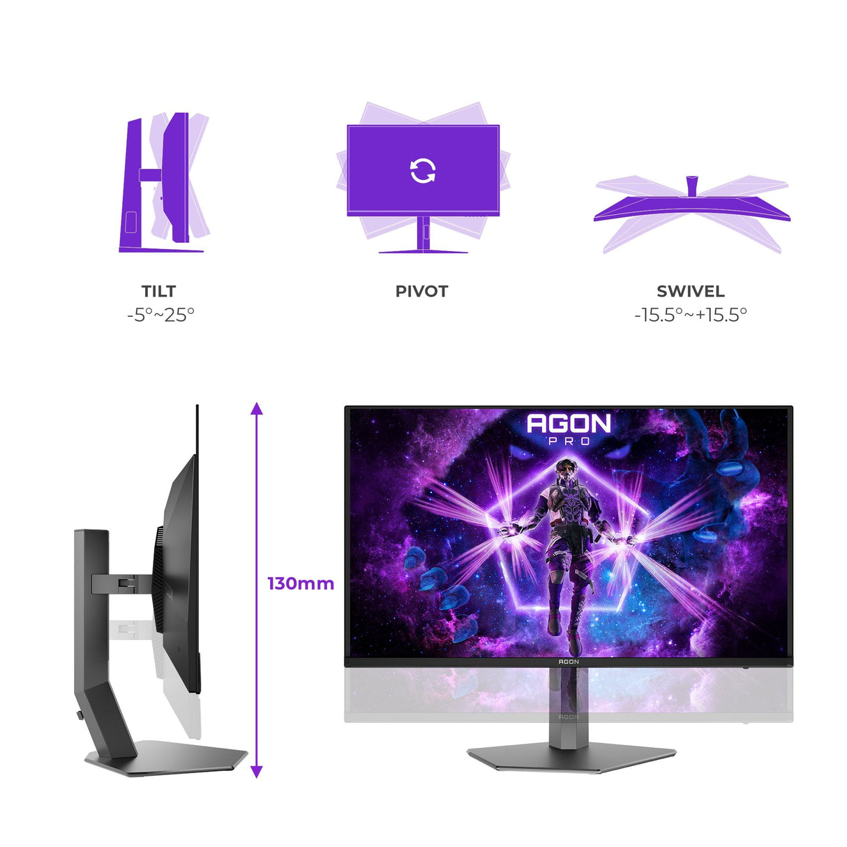 Ag326uzd2 31 5' 16:9 Qd-Oled 240hz 3840x2160 Has 150mm   Hdmi X 2x 2.1 Dp X 1x 2.1 Usb-C 3.2 Gen2 (Hbr3) 