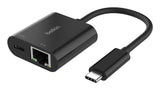 Adaptador Belkin Inc019btbk Usb-C A Ethernet + Carga 100w Color Negro