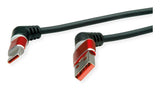 Roline Usb 2.0 Cable Typ-C - Typ-A St St 360 Rotation Schwarz   Rot 2m