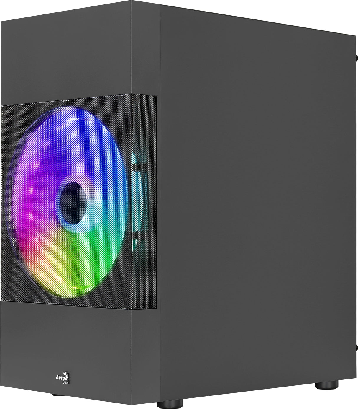 Caja Pc Aerocool Atomic Lite V1 Mini-Tower, Frgb, Vidrio Templado - Negro
