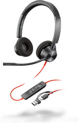 Hp Auriculares Estéreo Poly Blackwire 3320 Usb-C + Adaptador Usb-C/A