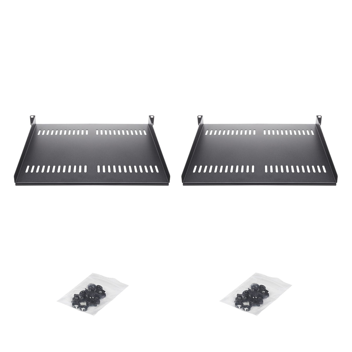 Startech Paquete De 2 - Bandejas 1u Ventiladas Para Rack De 19 Pulgadas - Capacidad 20kg - 40cm/16" De Profundidad
