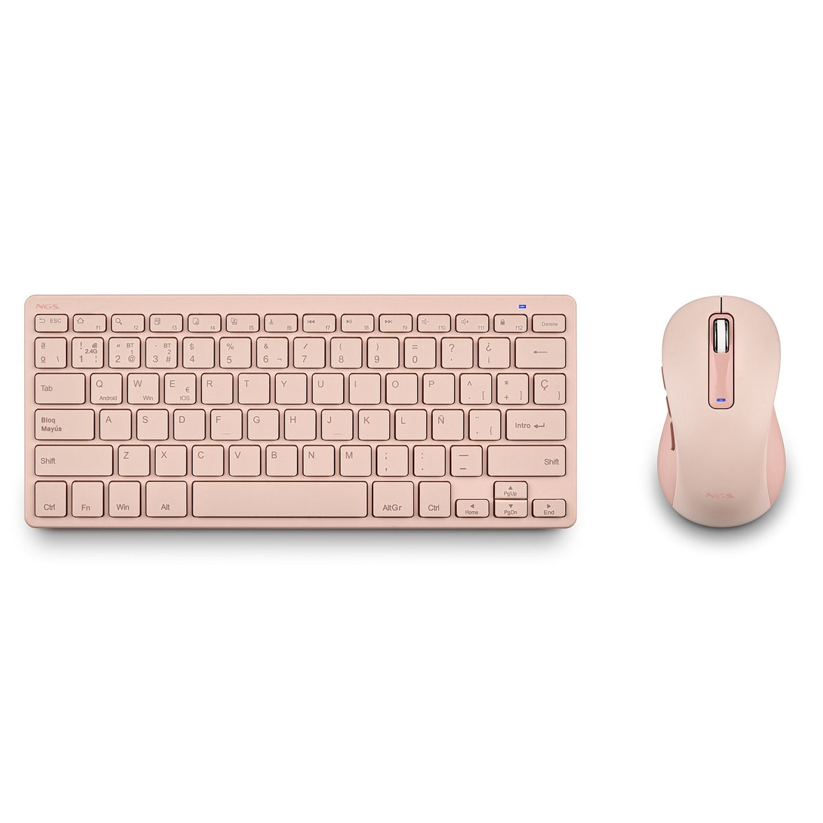 Teclado Y Ratón Inalámbricos Ngs Fantasy Kit Rosa Frances