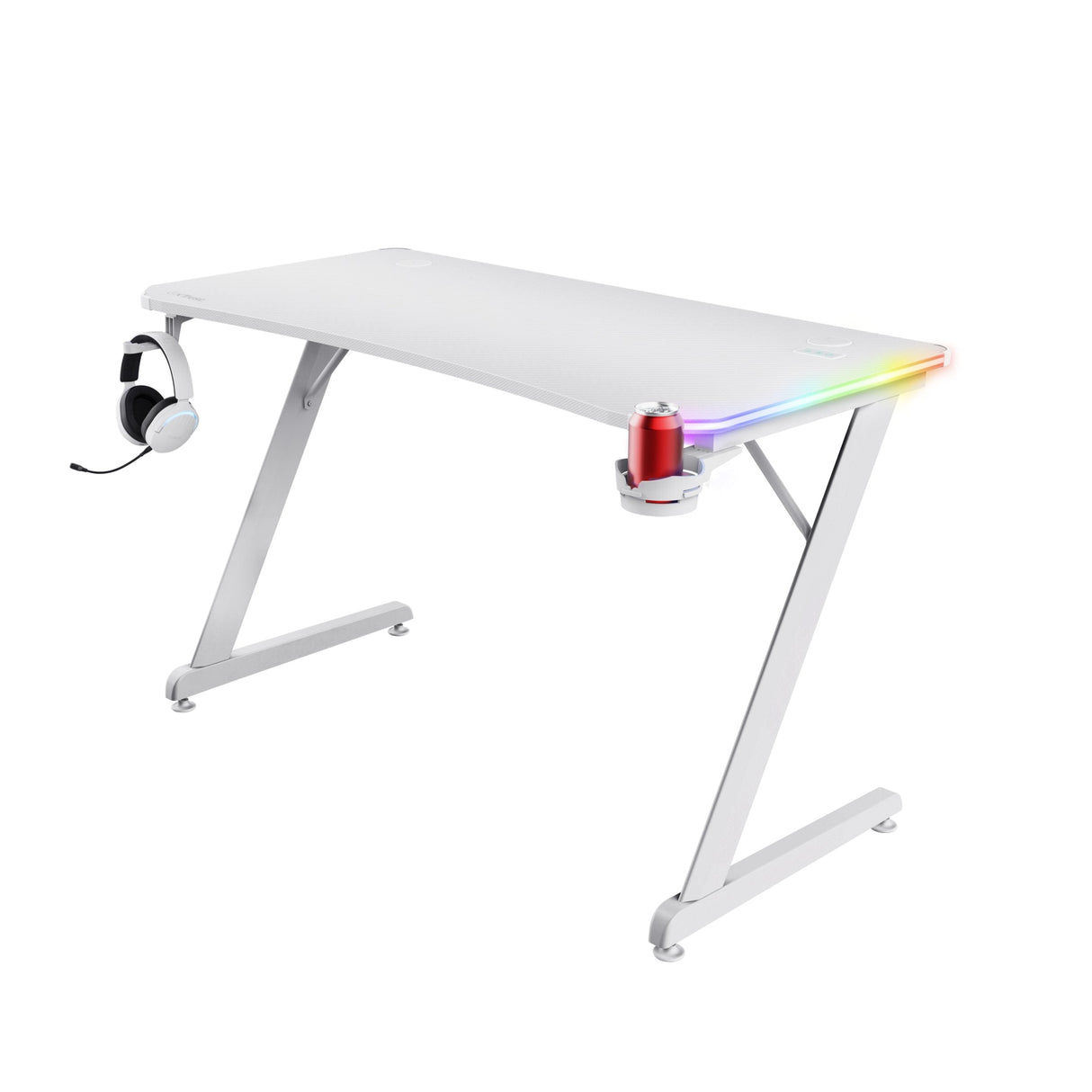 Mesa Gaming Gxt 709w Luminus Blanco Trust Máximo 150kg/ 120 X 60 X 74cm/ Control De Iluminación