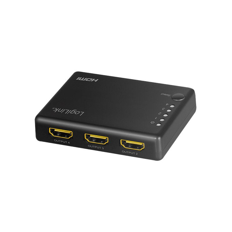 Divisor Hdmi Logilink 1x4 Puerto, 4k / 30hz, Delgado, Negro.
