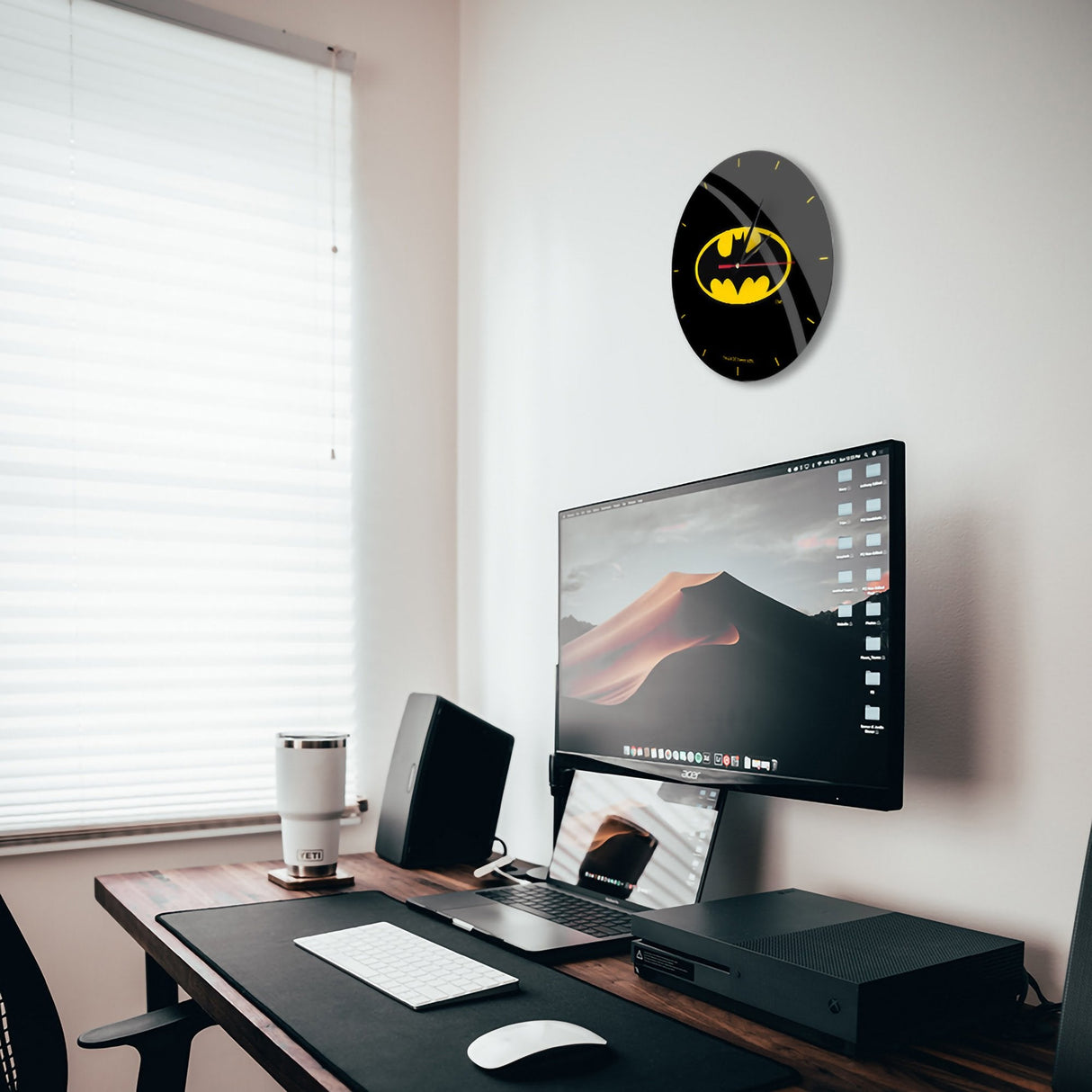 Reloj De Pared Leotec Brillo Batman 004 Negro