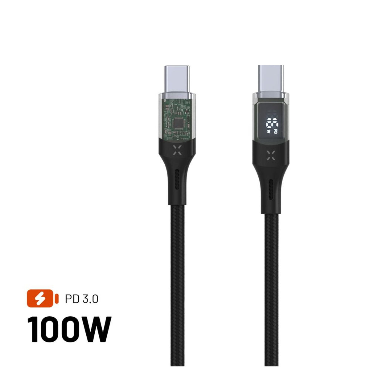 Cable  Fixed Usb-C Usb-C With Display, Pd Support, 1.2m, Usb 2.0, 100w, Black