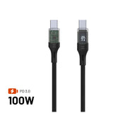 Cable  Fixed Usb-C Usb-C With Display, Pd Support, 1.2m, Usb 2.0, 100w, Black