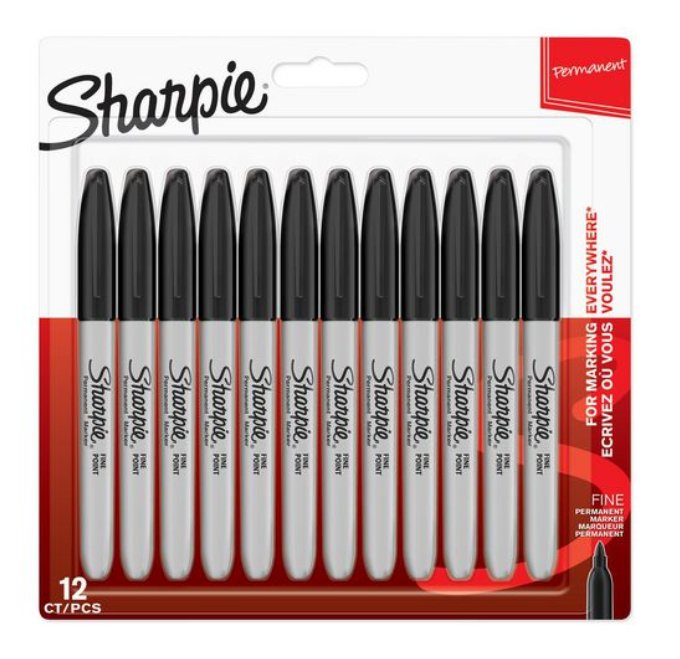 Rotulador Sharpie Punta Rojoonda Fina 12 Piezas Negro Blimer