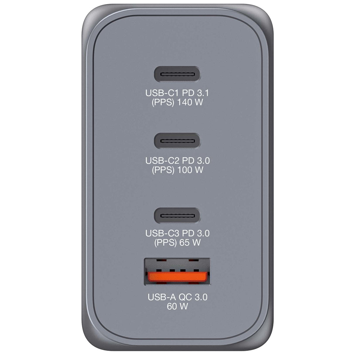Cargador Gan De Pared Universal Verbatim Gnc-240 3xusb Tipo-C 1xusb 240w