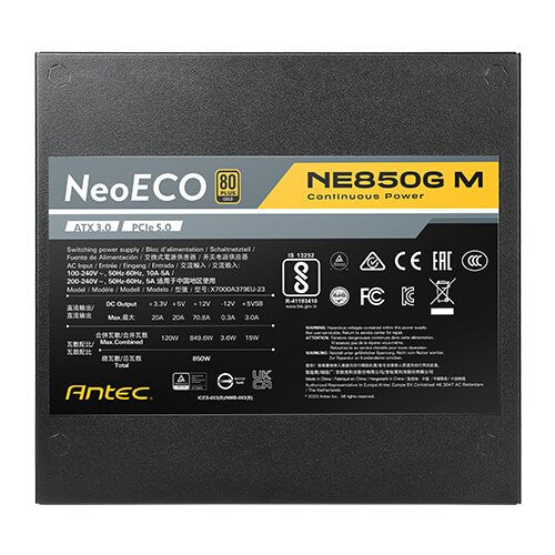 Fuente De Alimentacion Antec Ne850g M Ec Atx3.0 Modular 850w 80+ Gold Retail