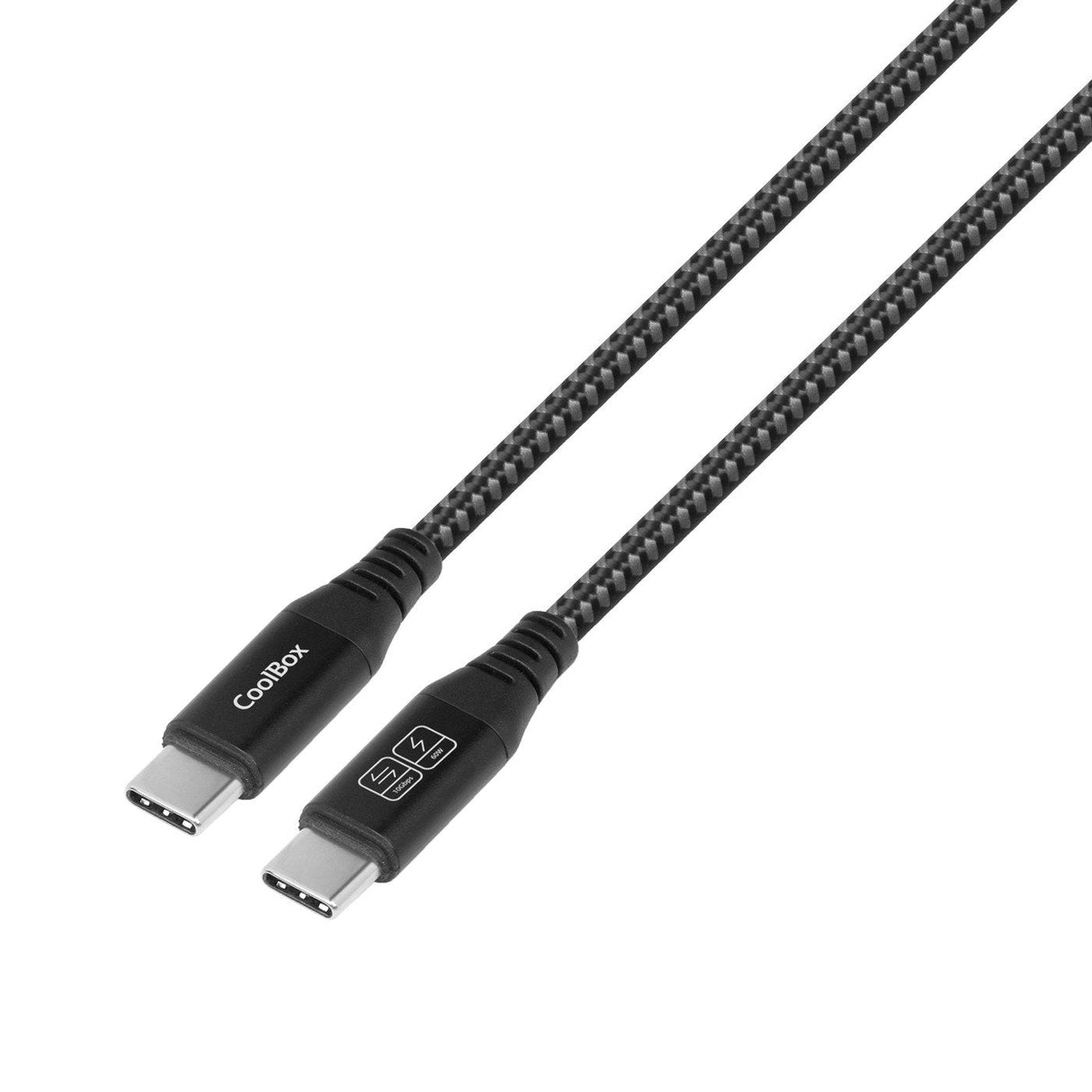 Coolbox Cable Trenzado Usb-C/Usb-C 3.2 Gen2 Datos 10gbps + Carga Rapida 60w Aluminio 1.2m