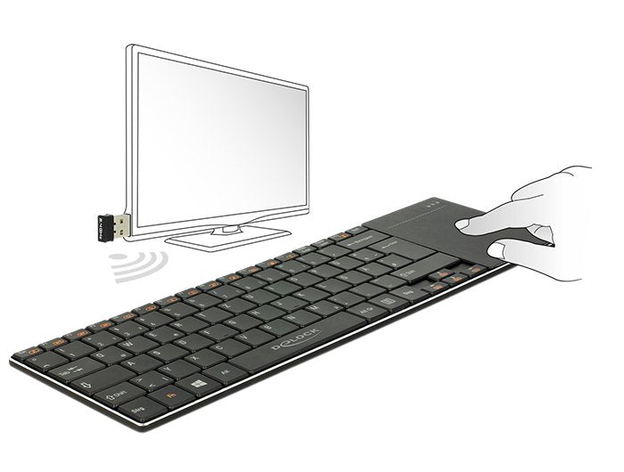 Delock Teclado (Aleman) Wlan Para Smart Tv Und Pc / Notebook