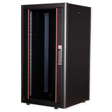 Roline 19-Zoll Netzwerkschrank Basic 22 He, 600x600 Bxt Glastr Schwarz