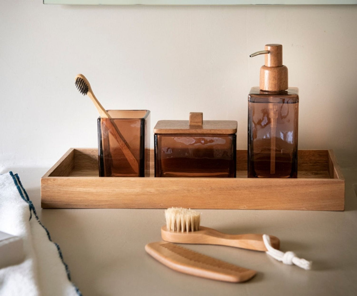 Caja Decorativa De Cristal Marrón Ba73066 Andrea House