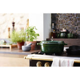 Staub La Cocotte 33cm Oval, Basil Green, Cast Iron