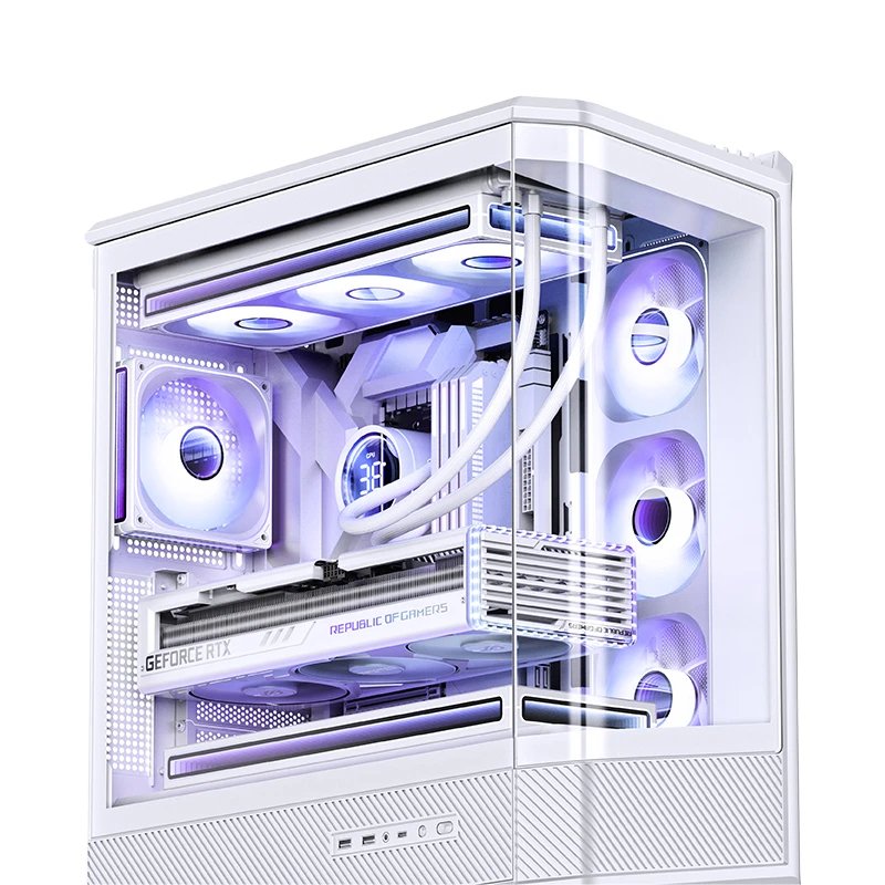 Jonsbo D400 Pc-Gehäuse, Midi Tower, Atx, Tempered Glass - Weiss